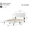 Christopher Knight Home Lattie Lambswool Upholstered Queen Size Bed Frame with Light, Modern Bed Frame Queen Size with Headboard, Wooden Slats, Easy Assembly, No Box Spring Needed, White(Full)