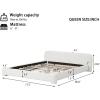 Christopher Knight Home Sheffies Queen Size Upholstered Bed Frame with Headboard, Boucle Fabric Platform Bed Frame, Wood Bed Support and Slat, No Box Spring Needed, Fully Mattress Foundation, White(Queen)