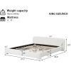 Christopher Knight Home Sheffies Queen Size Upholstered Bed Frame with Headboard, Boucle Fabric Platform Bed Frame, Wood Bed Support and Slat, No Box Spring Needed, Fully Mattress Foundation, White(King)