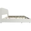 Christopher Knight Home Sunvi Upholstered King Size Bed Frame, King Bed Frame and Headboard, Platform Bed Frame King Size, Wood Bed Support and Slat, No Box Spring Needed, Easy Assembly, Beige(Queen)