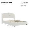 Christopher Knight Home Sunvi Upholstered King Size Bed Frame, King Bed Frame and Headboard, Platform Bed Frame King Size, Wood Bed Support and Slat, No Box Spring Needed, Easy Assembly, Beige(Queen)