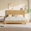 Christopher Knight Home Calden Farmhouse King Size Bed Frame with Headboard, Natural Wood King Size Platform Bed Frame, Wooden King Size Bed Set, No Box Spring Needed, Easy Assembly, Natural Brown(Queen (U.S. Standard))