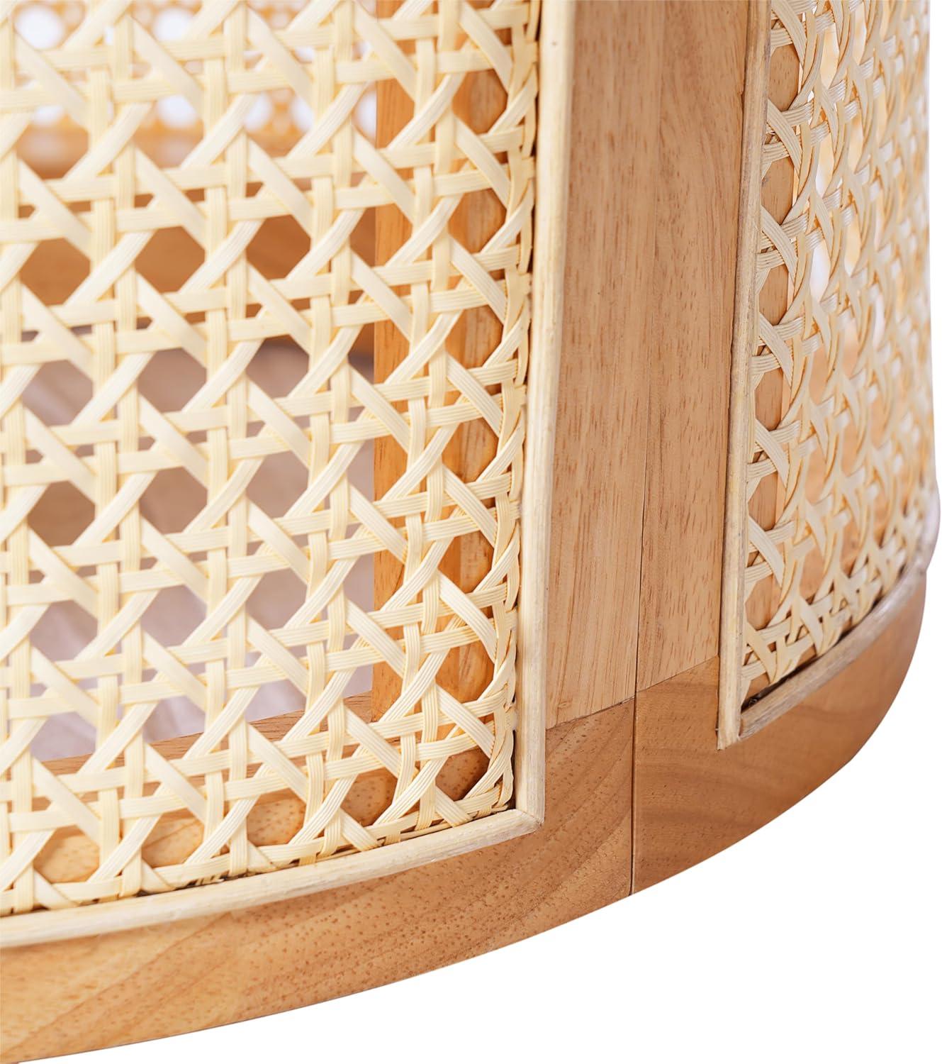 image:imageChristopher Knight Home Aurl 1570 Round End Table Hollow Woven Side Table Small Rubber Wood Nightstand Rattan Woven Tea Desk Round Wood Tabletop Chic Home Deor Desk Easy Assembly NaturalNatural