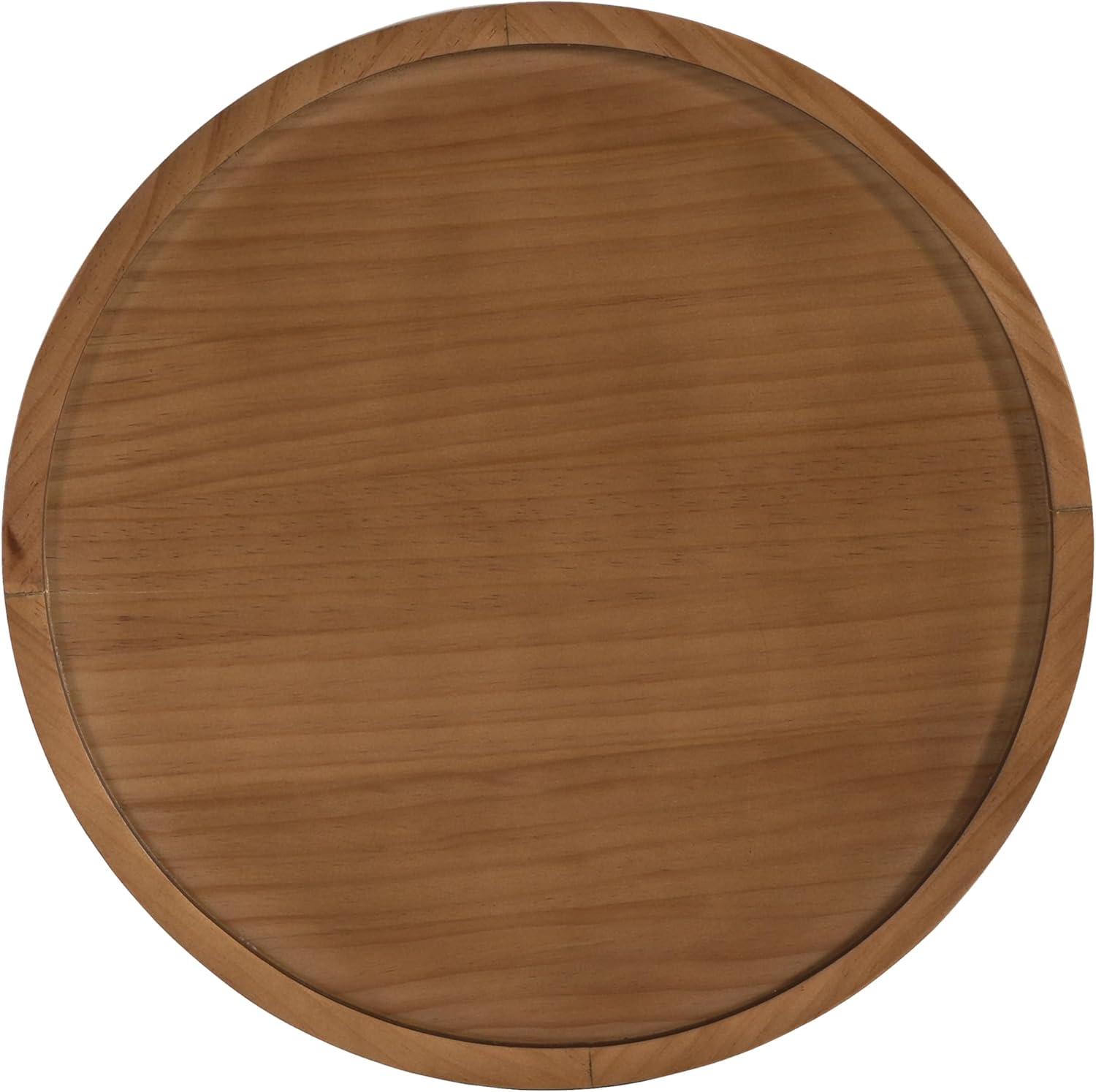 image:imageChristopher Knight Home Aurl Hollow Edge End Table Round Side Table Wooden Concave Tabletop Iron Frame Side Desk No Assembly Needed Pine Wood Tea Desk for Living Room Home GoldNatural