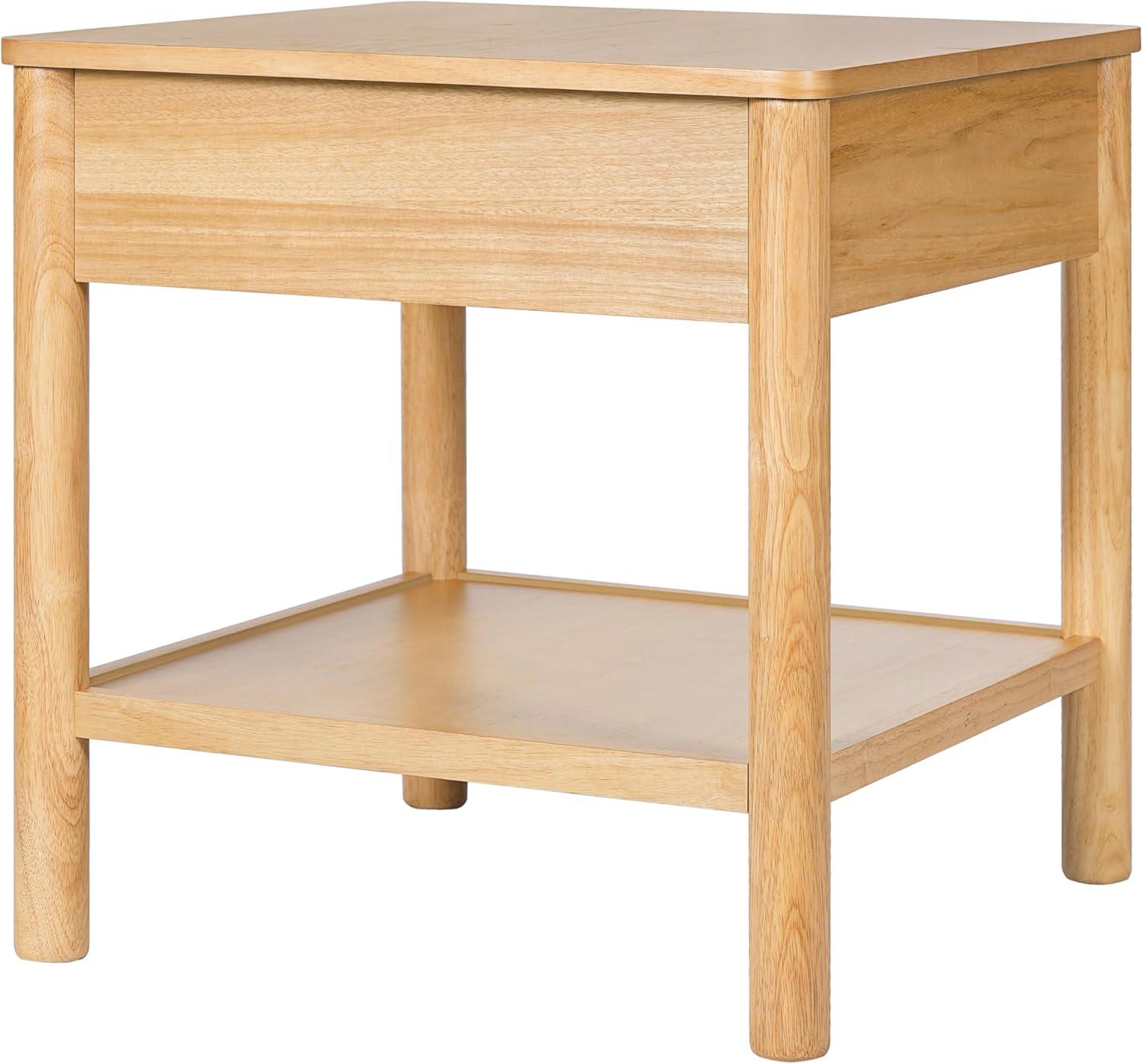 image:imageChristopher Knight Home Aurl Rectangular End Table Wooden Side Table with Drawer Nightstand with 1 Open Shelf Storage Item Organize Desk Sofa Side Tables for Living Room Bedroom Natural