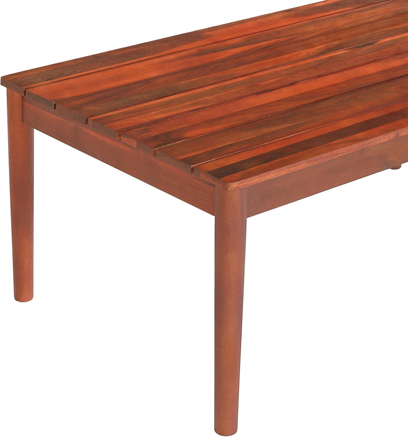 image:imageChristopher Knight Home Dolly 3625Outdoor Slat Panel Coffee Table Acacia Wood Coffee Table Spacious Tabletop Wooden Legs Rustic Style Design Rectangular Side Desk for Backyard Garden Mahogany