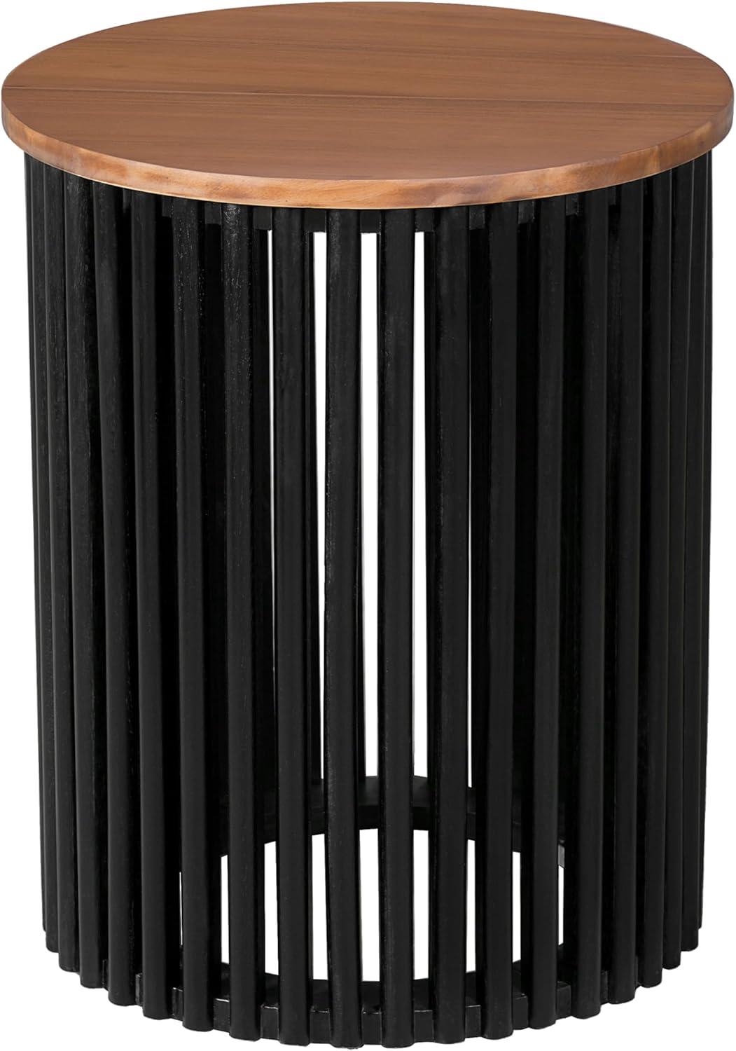 image:imageChristopher Knight Home Lemas Acacia Wood Coffee Table and Side Table Set with Wood Base Modern Indoor Accent Tables for Living Room Bedroom Home Office NaturalBlack 2 pcs Set