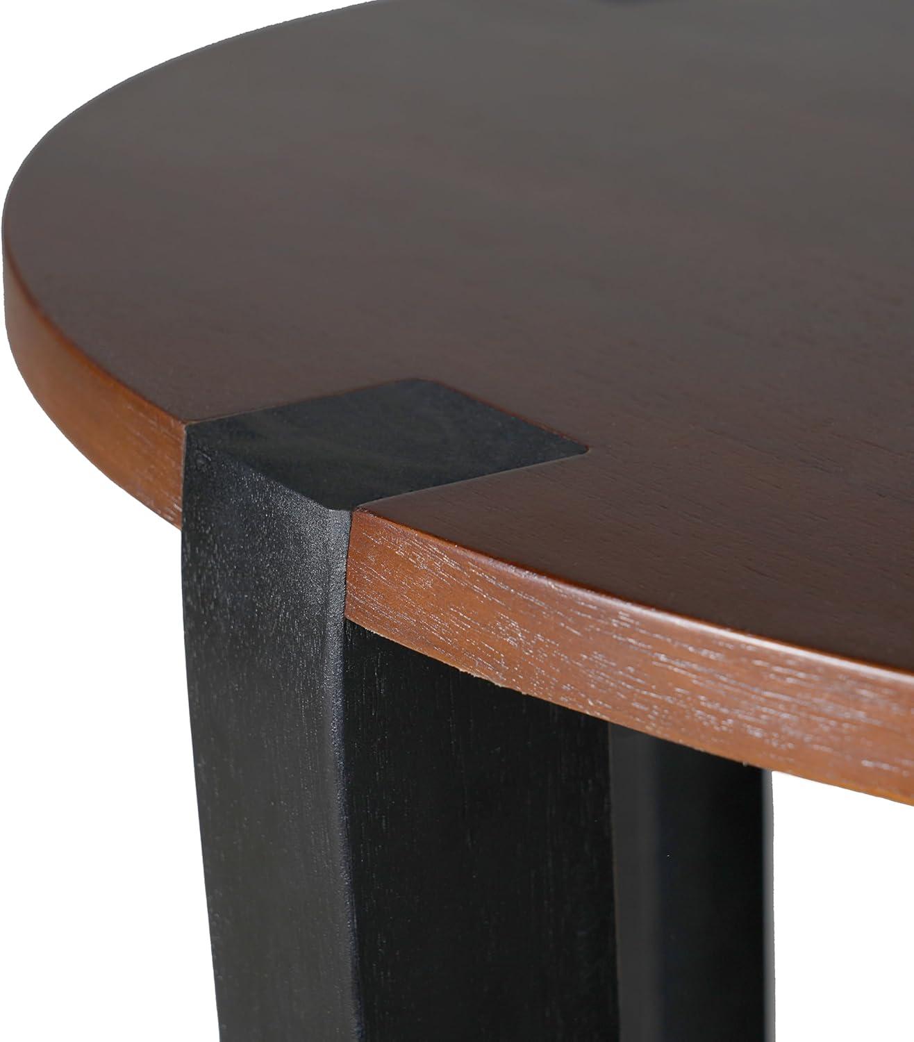 image:imageChristopher Knight Home Lemas Acacia Wood Coffee Table and Side Table Set with Wood Base Modern Indoor Accent Tables for Living Room Bedroom Home Office BrownBlack 2 pcs Set
