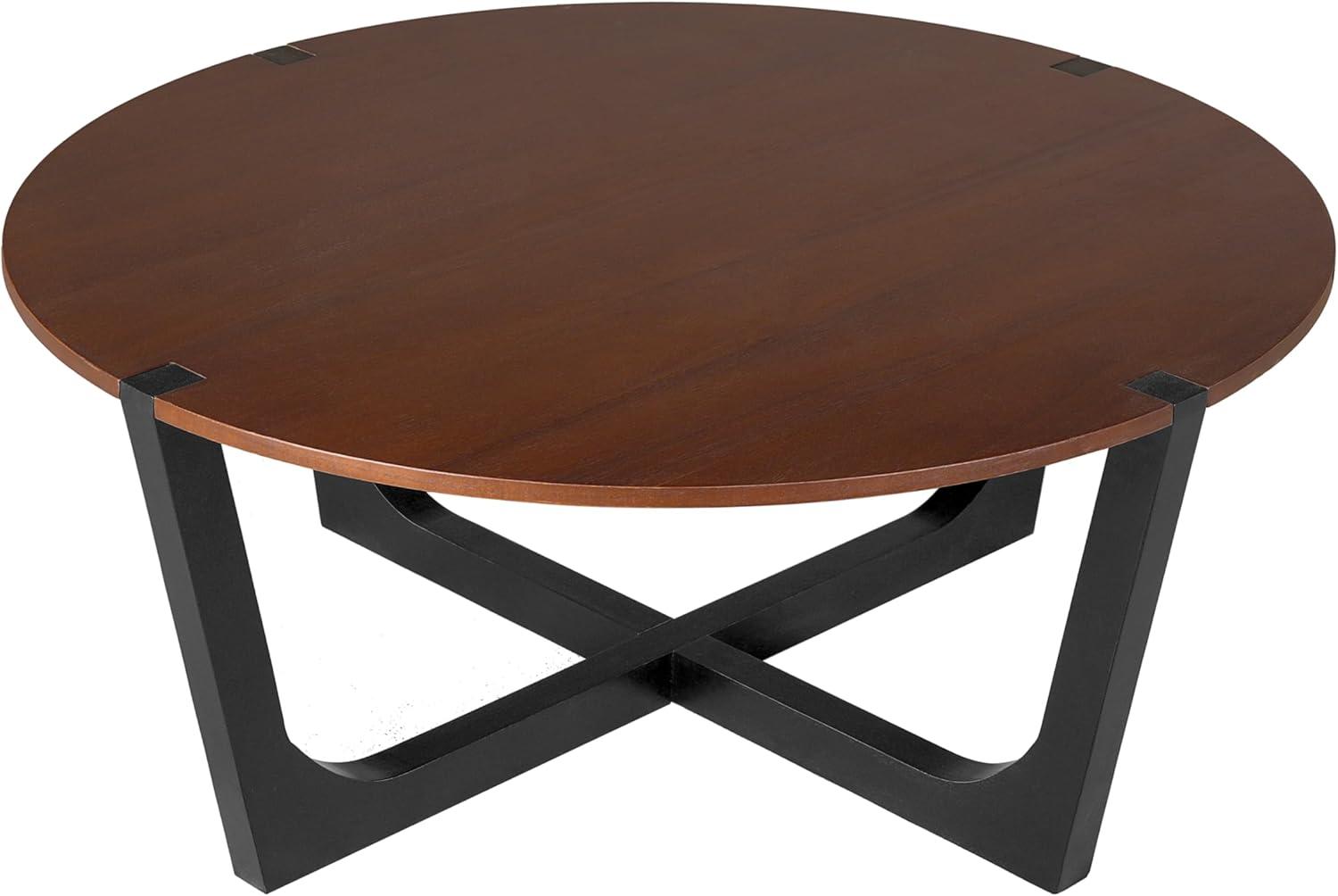 image:imageChristopher Knight Home Lemas Acacia Wood Coffee Table and Side Table Set with Wood Base Modern Indoor Accent Tables for Living Room Bedroom Home Office BrownBlack 2 pcs Set