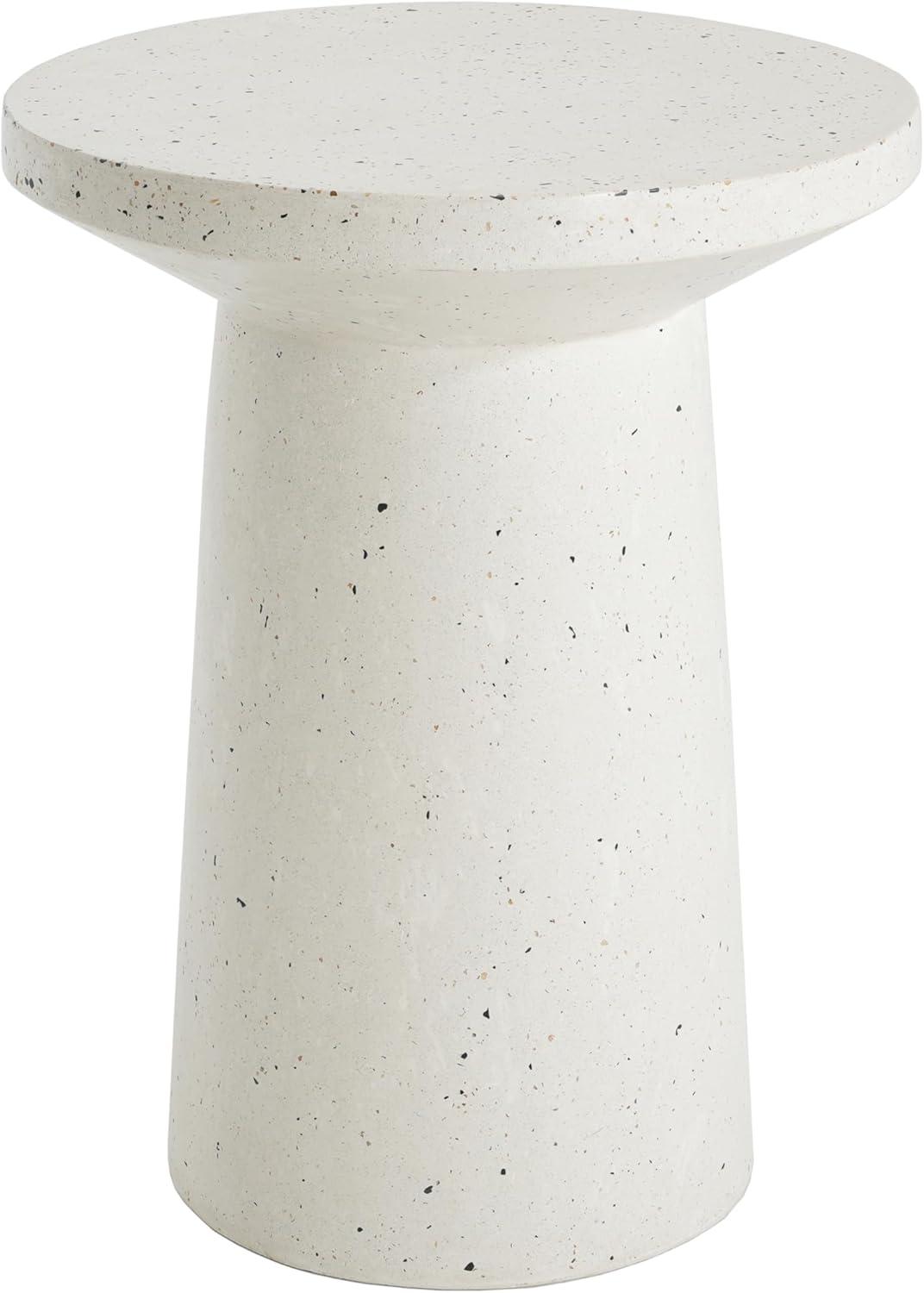 image:imageChristopher Knight Home Norvin Patio Lightweight Concrete Terrazzo Coffee Table Indoor and Outdoor Table for GardenBackyardPoolsideBalcony Cafeteria MGO Outdoor Side Table with No AssemblyWhite