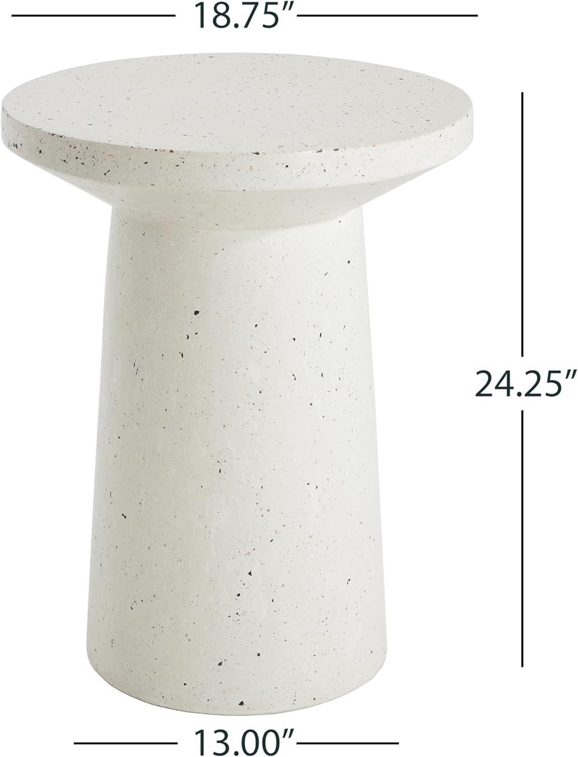 image:imageChristopher Knight Home Norvin Patio Lightweight Concrete Terrazzo Coffee Table Indoor and Outdoor Table for GardenBackyardPoolsideBalcony Cafeteria MGO Outdoor Side Table with No AssemblyWhite