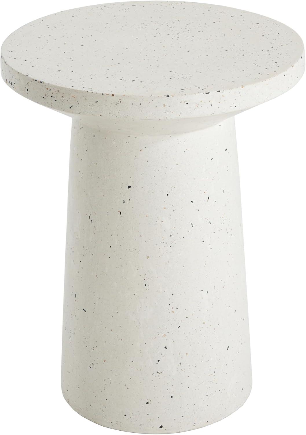 image:imageChristopher Knight Home Norvin Patio Lightweight Concrete Terrazzo Coffee Table Indoor and Outdoor Table for GardenBackyardPoolsideBalcony Cafeteria MGO Outdoor Side Table with No AssemblyWhite