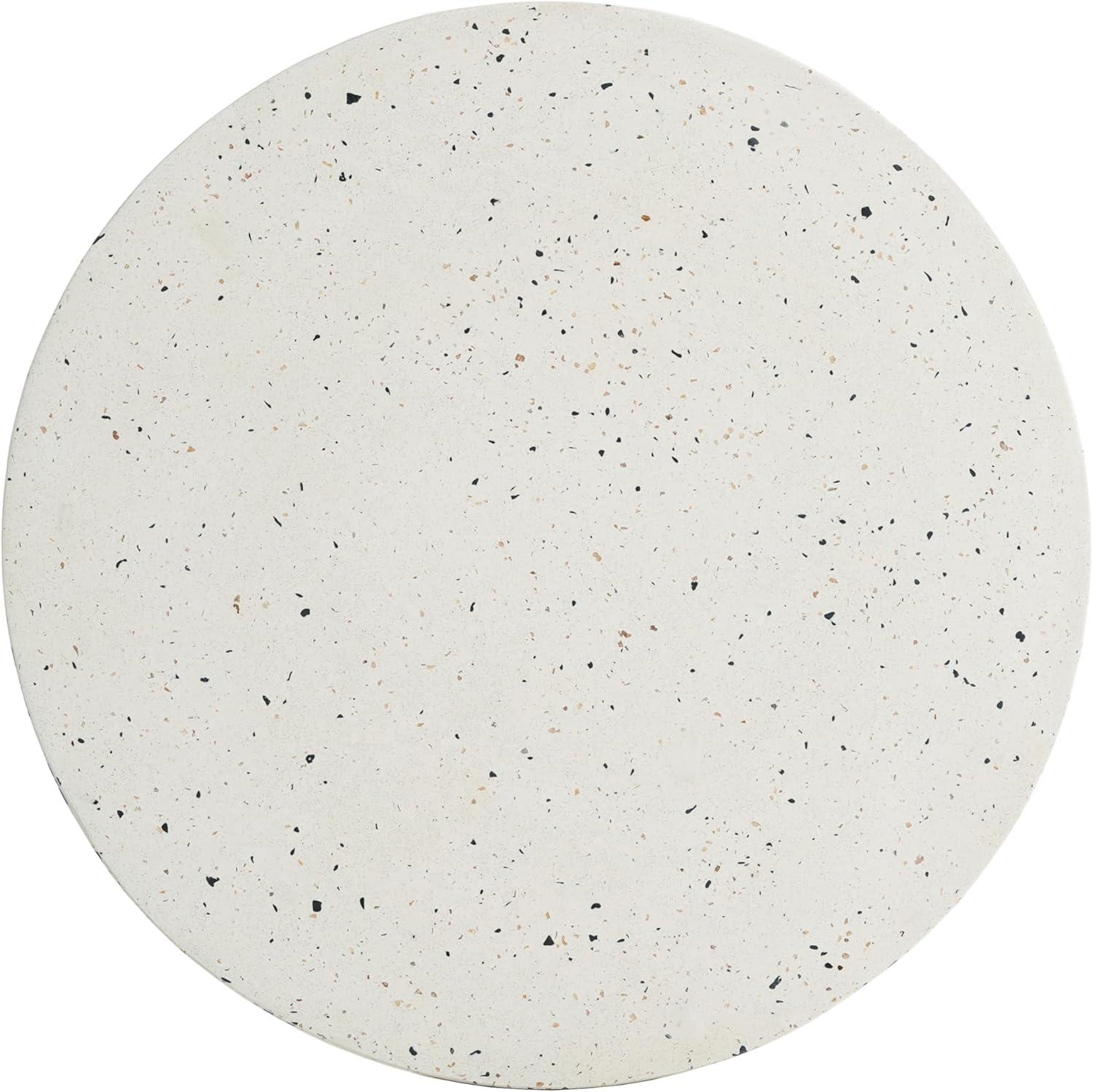 image:imageChristopher Knight Home Norvin Patio Lightweight Concrete Terrazzo Coffee Table Indoor and Outdoor Table for GardenBackyardPoolsideBalcony Cafeteria MGO Outdoor Side Table with No AssemblyWhite