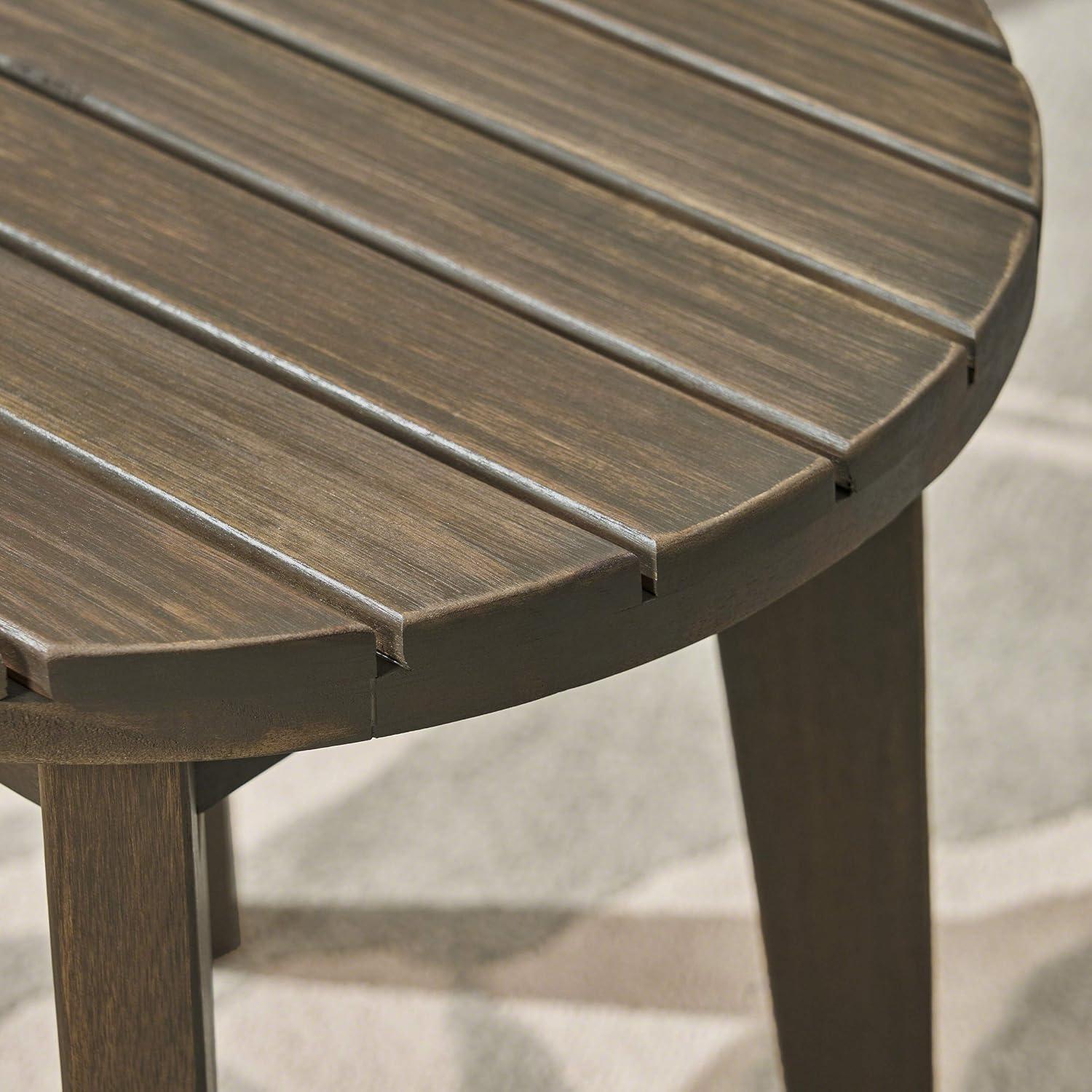 image:imageChristopher Knight Home Selma Acacia Wood Outdoor Side Table Decorative Rectangular Small Accent Table Weather Resistant Patio End Table for Balcony Beach Pool Side Slatted Design Natural StainedParker gray Finish