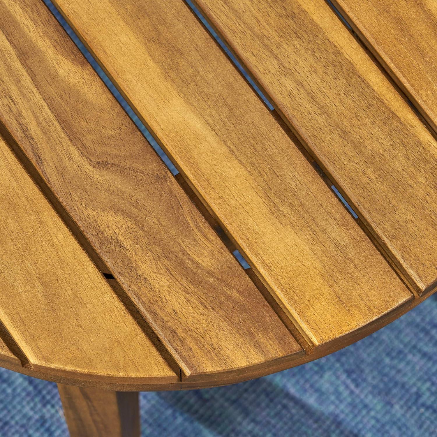 image:imageChristopher Knight Home Selma Acacia Wood Outdoor Side Table Decorative Rectangular Small Accent Table Weather Resistant Patio End Table for Balcony Beach Pool Side Slatted Design Natural StainedParker teak Finish