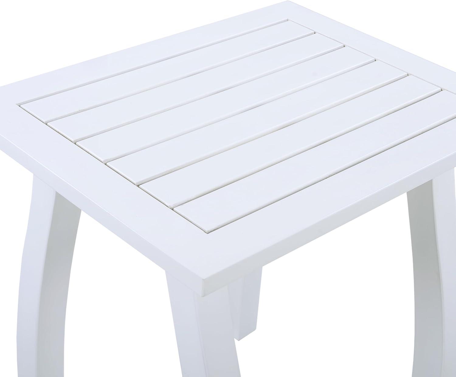 image:imageChristopher Knight Home Selma Acacia Wood Outdoor Side Table Decorative Rectangular Small Accent Table Weather Resistant Patio End Table for Balcony Beach Pool Side Slatted Design Natural StainedWhite Pu