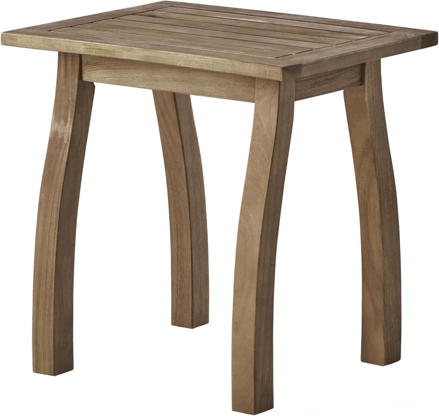 image:imageChristopher Knight Home Selma Acacia Wood Outdoor Side Table Decorative Rectangular Small Accent Table Weather Resistant Patio End Table for Balcony Beach Pool Side Slatted Design Natural StainedNatural Stained