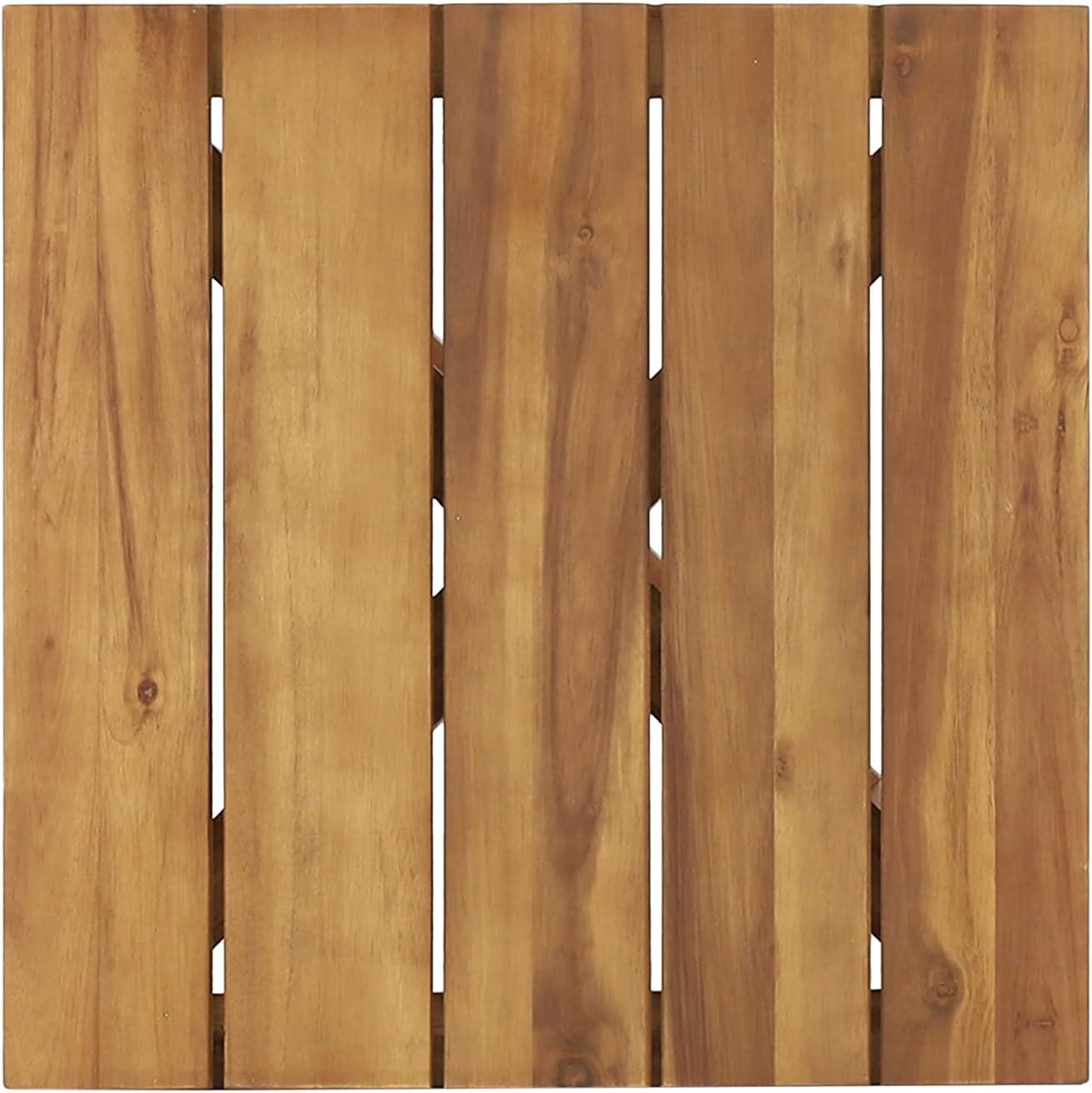 image:imageChristopher Knight Home Selma Acacia Wood Outdoor Side Table Decorative Rectangular Small Accent Table Weather Resistant Patio End Table for Balcony Beach Pool Side Slatted Design Natural StainedTeak