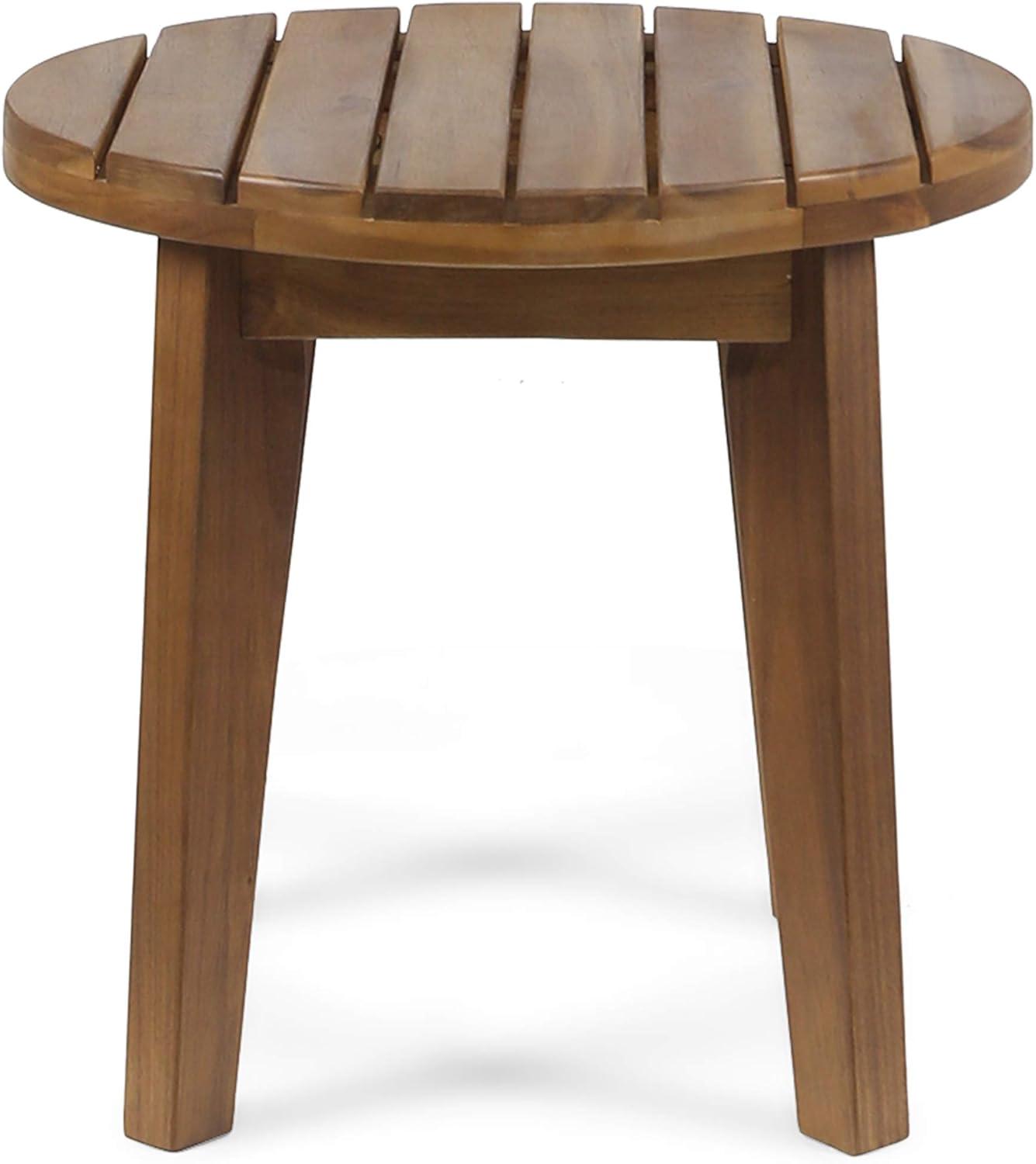 image:imageChristopher Knight Home Selma Acacia Wood Outdoor Side Table Decorative Rectangular Small Accent Table Weather Resistant Patio End Table for Balcony Beach Pool Side Slatted Design Natural StainedParker teak Finish