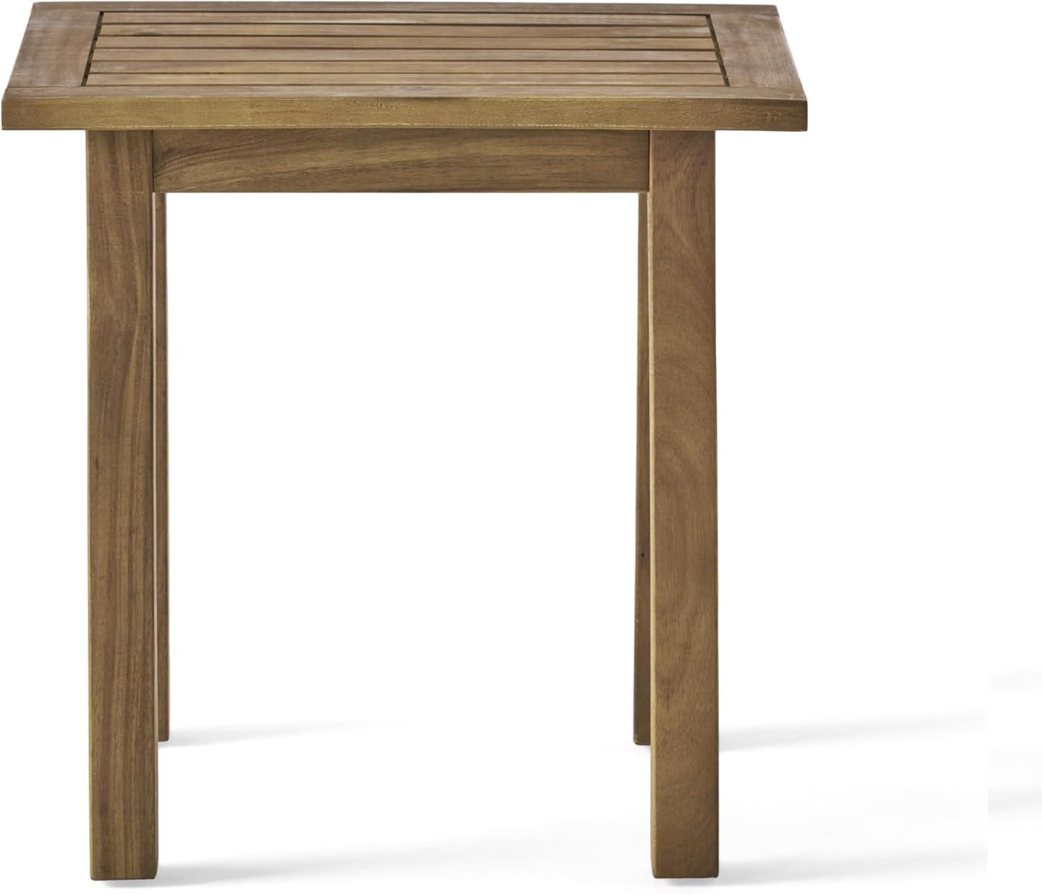 image:imageChristopher Knight Home Selma Acacia Wood Outdoor Side Table Decorative Rectangular Small Accent Table Weather Resistant Patio End Table for Balcony Beach Pool Side Slatted Design Natural StainedNatural Stained