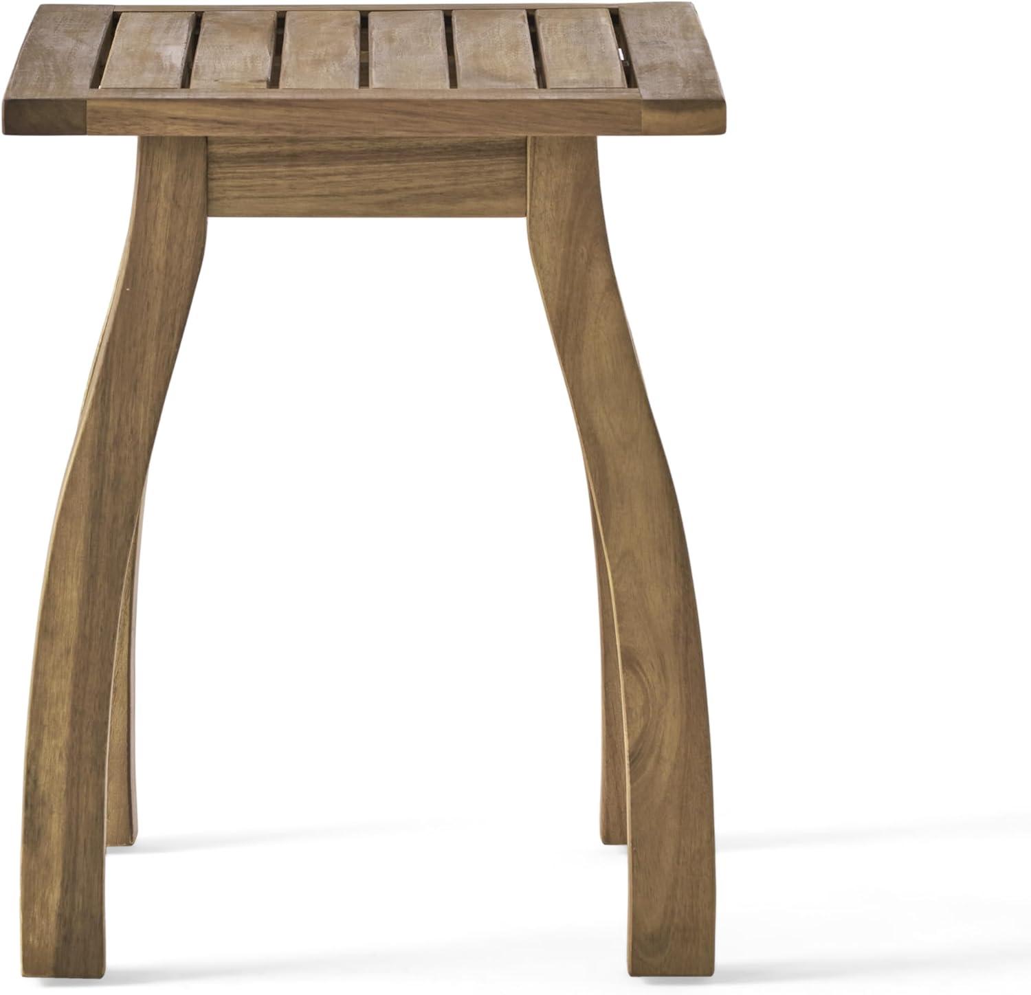 image:imageChristopher Knight Home Selma Acacia Wood Outdoor Side Table Decorative Rectangular Small Accent Table Weather Resistant Patio End Table for Balcony Beach Pool Side Slatted Design Natural StainedNatural Stained