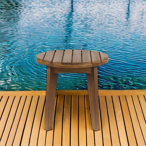 image:imageChristopher Knight Home Selma Acacia Wood Outdoor Side Table Decorative Rectangular Small Accent Table Weather Resistant Patio End Table for Balcony Beach Pool Side Slatted Design Natural StainedParker teak Finish