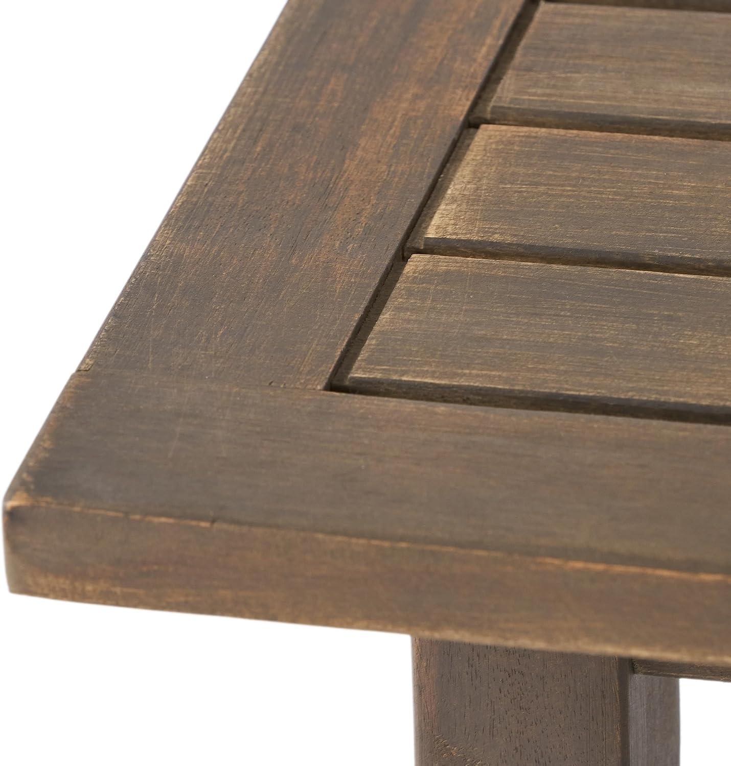 image:imageChristopher Knight Home Selma Acacia Wood Outdoor Side Table Decorative Rectangular Small Accent Table Weather Resistant Patio End Table for Balcony Beach Pool Side Slatted Design Natural StainedSadie gray Finish