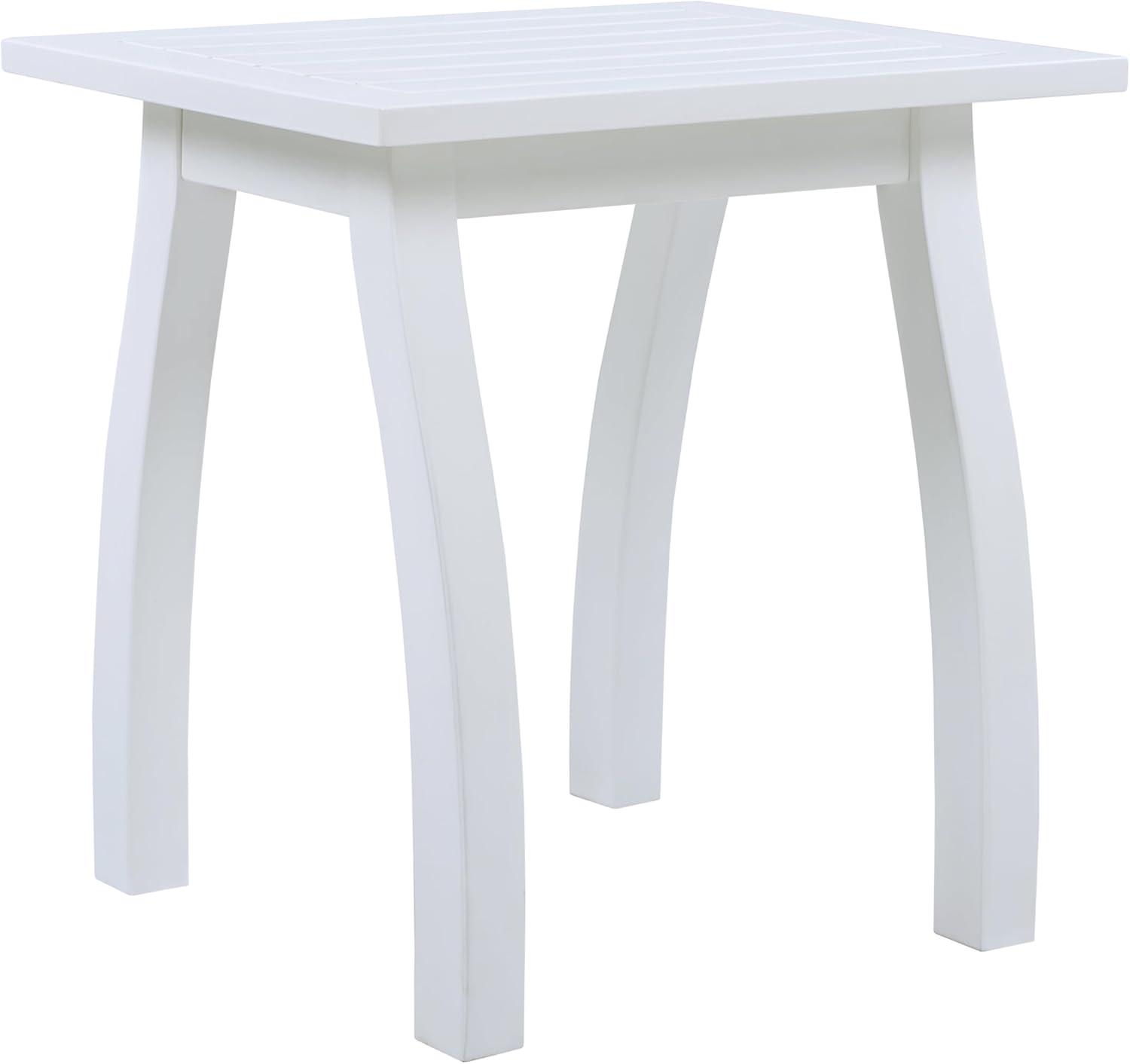 image:imageChristopher Knight Home Selma Acacia Wood Outdoor Side Table Decorative Rectangular Small Accent Table Weather Resistant Patio End Table for Balcony Beach Pool Side Slatted Design Natural StainedWhite Pu