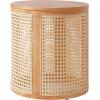 Christopher Knight Home Aurl 15.70″ Round End Table, Hollow Woven Side Table, Small Rubber Wood Nightstand, Rattan Woven Tea Desk, Round Wood Tabletop, Chic Home Deor Desk, Easy Assembly, Natural(Natural)