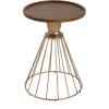 Christopher Knight Home Aurl Hollow Edge End Table, Round Side Table, Wooden Concave Tabletop, Iron Frame Side Desk, No Assembly Needed, Pine Wood Tea Desk for Living Room Home, Gold+Natural