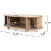 Christopher Knight Home Aurl Oval Coffee Table, Natural Wooden Coffee Table, Large Side Tables with Storage, Spacious Tabletop for Display Items, Accordion Door End Tables for Living Room, Natural