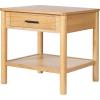 Christopher Knight Home Aurl Rectangular End Table, Wooden Side Table with Drawer, Nightstand with 1 Open Shelf Storage, Item Organize Desk, Sofa Side Tables for Living Room Bedroom, Natural