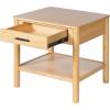 Christopher Knight Home Aurl Rectangular End Table, Wooden Side Table with Drawer, Nightstand with 1 Open Shelf Storage, Item Organize Desk, Sofa Side Tables for Living Room Bedroom, Natural