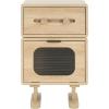 Christopher Knight Home Aurl Storage End Table, Tall Side Table, Robot Design, Rotating Tabletop, 2 Storage Drawers, Spacious Space for Organize, Wooden Nightstand for Living Room Bedroom, Natural