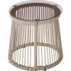 Christopher Knight Home Desna Coffee Table, Patio Glass Round End Table, Outdoor Side Table, Modern/Tropical Patio Accent Piece for Garden/Balcony, Iron Frame + Handwoven Rope Accent, Light Brown