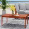Christopher Knight Home Dolly 36.25″Outdoor Slat Panel Coffee Table, Acacia Wood Coffee Table, Spacious Tabletop, Wooden Legs, Rustic Style Design, Rectangular Side Desk for Backyard Garden, Mahogany