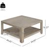 Christopher Knight Home Doran Small Coffee Table with Storage, Modern MDF Square Side Table, Multifunctional Accent Table with Spacious 2-tier Design, Semi-open Design Indoor Furniture, Light Grey Ash