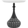 Christopher Knight Home Jorine Accent Side Table, Metal End Table, Round Tabletop, Hand-Hammered Texture Pedestal, Sofa Side Desk, Small Nightstand for Living Room, Easy Assembly, White+Black