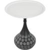 Christopher Knight Home Jorine Accent Side Table, Metal End Table, Round Tabletop, Hand-Hammered Texture Pedestal, Sofa Side Desk, Small Nightstand for Living Room, Easy Assembly, White+Black