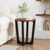 Christopher Knight Home Lemas Acacia Wood Accent Table, 22.2″ Round Top Modern Sofa Side Table with Wood Base, Compact End-Table for Living Room Bedroom Home Office, Brown+Black