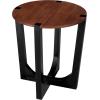 Christopher Knight Home Lemas Acacia Wood Accent Table, 22.2″ Round Top Modern Sofa Side Table with Wood Base, Compact End-Table for Living Room Bedroom Home Office, Brown+Black