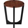 Christopher Knight Home Lemas Acacia Wood Accent Table, 22.2″ Round Top Modern Sofa Side Table with Wood Base, Compact End-Table for Living Room Bedroom Home Office, Brown+Black