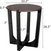 Christopher Knight Home Lemas Acacia Wood Coffee Table and Side Table Set with Wood Base, Modern Indoor Accent Tables for Living Room Bedroom Home Office, Brown+Black, 2 pcs Set