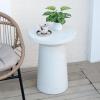 Christopher Knight Home Norvin Patio Lightweight Concrete Terrazzo Coffee Table, Indoor and Outdoor Table for Garden/Backyard/Poolside/Balcony Cafeteria, MGO Outdoor Side Table with No Assembly,White