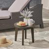 Christopher Knight Home Selma Acacia Wood Outdoor Side Table, Decorative Rectangular Small Accent Table, Weather Resistant Patio End Table for Balcony Beach Pool Side, Slatted Design, Natural Stained(Parker gray Finish)