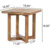 Christopher Knight Home Selma Acacia Wood Outdoor Side Table, Decorative Rectangular Small Accent Table, Weather Resistant Patio End Table for Balcony Beach Pool Side, Slatted Design, Natural Stained(Teak)