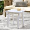 Christopher Knight Home Selma Acacia Wood Outdoor Side Table, Decorative Rectangular Small Accent Table, Weather Resistant Patio End Table for Balcony Beach Pool Side, Slatted Design, Natural Stained(White Pu)