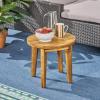 Christopher Knight Home Selma Acacia Wood Outdoor Side Table, Decorative Rectangular Small Accent Table, Weather Resistant Patio End Table for Balcony Beach Pool Side, Slatted Design, Natural Stained(Parker teak Finish)