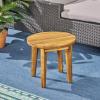 Christopher Knight Home Selma Acacia Wood Outdoor Side Table, Decorative Rectangular Small Accent Table, Weather Resistant Patio End Table for Balcony Beach Pool Side, Slatted Design, Natural Stained(Parker teak Finish)