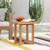 Christopher Knight Home Selma Acacia Wood Outdoor Side Table, Decorative Rectangular Small Accent Table, Weather Resistant Patio End Table for Balcony Beach Pool Side, Slatted Design, Natural Stained(Teak)